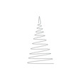 Christmas tree line drawing vector illustration
