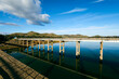 Bridge over Lake Eildon on sunny day at Bonnie Doon, Victoria Australia