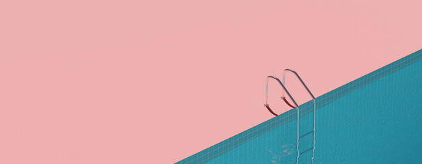 Art swimming pool. Summer vacation concept. 3d rendering