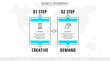 © evseev_tim - Business vector infographics with two rectangles and icons. Timeline visualization with 2 steps and squares for diagram, flowchart, banner, presentations, web, content, levels, chart, graphic