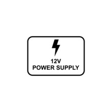 12 Volt Power Supply Icon Vector Illustration Design Template