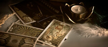 Tarot Cards On The Table, Esoteric Concept, Fortune Telling And Predictions