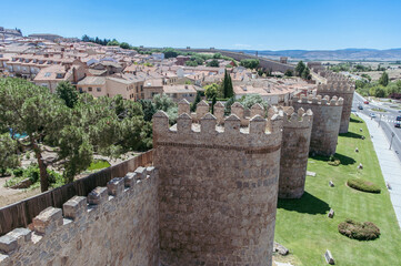 Wall Mural - Avila (Castile and Leon, Spain): the famous medieval walls that surround the city. UNESCO World Heritage Site