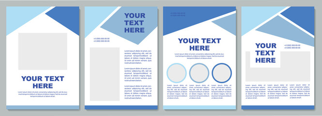 Wall Mural - geometric blue brochure template. informational blank. flyer, booklet, leaflet print, cover design w