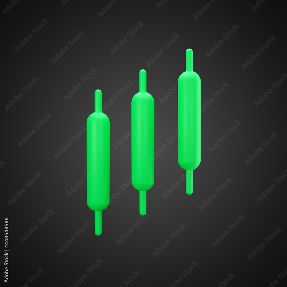 3D Bullish Candlestick, Three White Soldiers Pattern graph chart of stock,  Minimal concept trading cryptocurrency, Market investment trading,  exchange, 3d rendering, candle, stick, trade, financial. Stock Illustration  | Adobe Stock