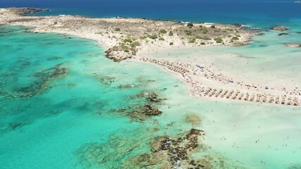 Wall Mural - Aerial view of a beautiful beach and lagoon at Elafonissi, Crete