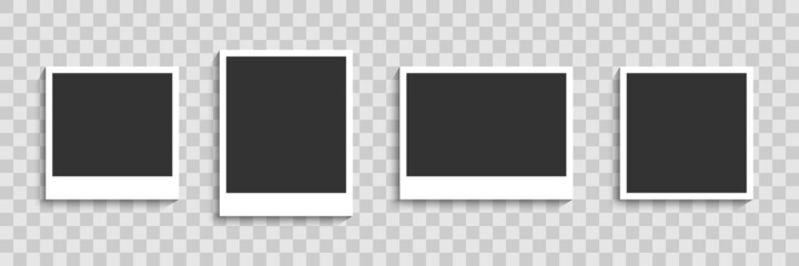 Wall Mural - photo frame mockup. vector vintage photo frames, isolated. empty retro photo frame. vector illustrat