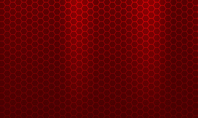 Poster - abstract dark red futuristic background with hexagonal pattern. honeycomb pattern. linear website te