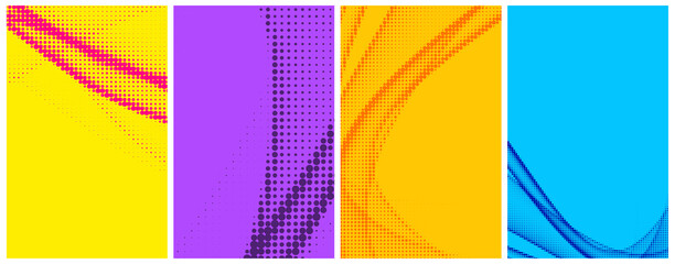 Poster - set of abstract halftone colorful backgrounds.