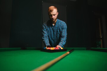 red Ball and Snooker Player, man play snooker