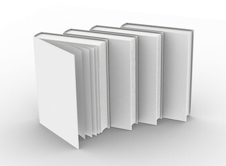 Poster - template empty hardcover book mockup set