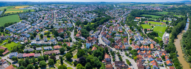Wall Mural - Aerial view around the city Freiberg am Neckar in Germany. On sunny day in spring.