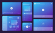 © ONYXprj - Audio player ui. Video media ux interface template app icons garish vector web design illustrations collection set