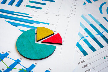 Wall Mural - The financial analysis with business charts and graphs.