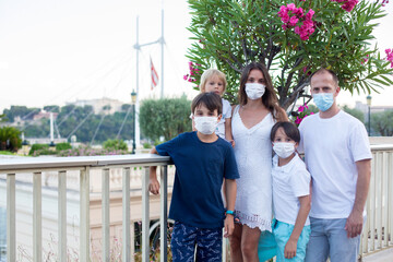 Sticker - Family portrait in Monaco Ville summertime, view from above to Monaco