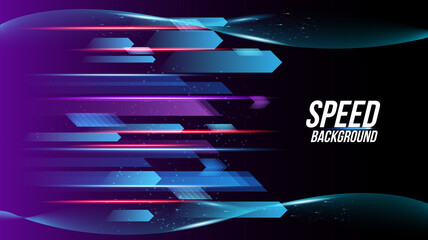 Wall Mural - abstract background technology high speed racing for sports of long exposure light on black backgrou