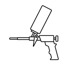 Wall Mural - spray foam gun line icon. clipart image isolated on white background