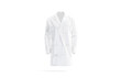 Blank white medical lab coat mockup, front view