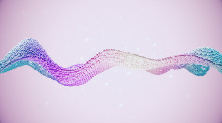 Poster - Creative pink bubble wave on light background. Landing page concept. 3D Rendering.