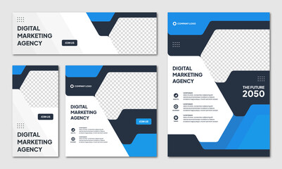 Wall Mural - set of editable instagram post template modern background. promotional web banner for company busine