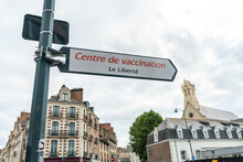 Vaccination Center Sign In Rennes City Of France