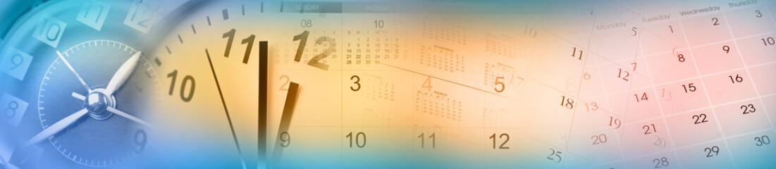 Wall Mural - clocks and calendars banner