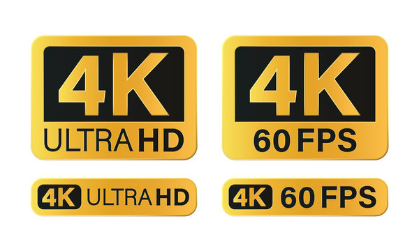 4K ultra HD resolution icon isolated on white background ,vector illustration
