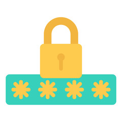 Sticker - password flat icon