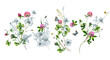 Watercolor Dainty Clover Bouquet Illustration Collection