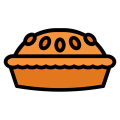 Sticker - pie Color line icon