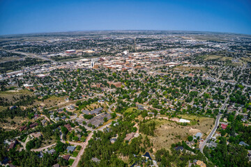 Aerial View of Rapid City, South Dakota in Summer