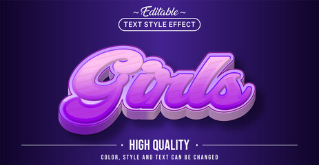 Poster - Editable text style effect - Girls text style theme.