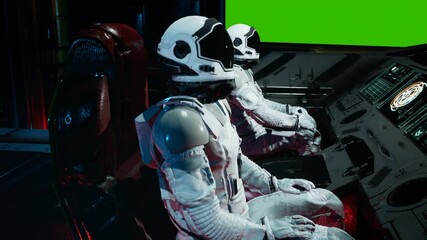 Canvas Print - astronauts rush in their spaceship through the space wormhole at great speed. the animation is perfe