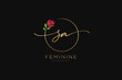 initial SA Feminine logo beauty monogram and elegant logo design, handwriting logo of initial signature, wedding, fashion, floral and botanical with creative template.