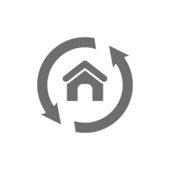 Sticker - House remodeling, redevelopment, repair home grey icon.