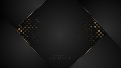 Aufkleber - Black and gold glitter luxury background