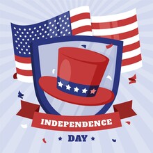 Organic Flat 4th July Independence Day Illustration