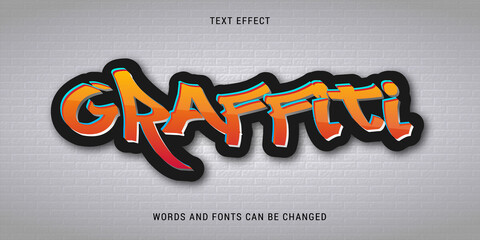 Wall Mural - graffiti text effect 100% editable vector image