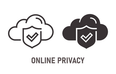Aufkleber - online privacy icon on white background. vector illustration.