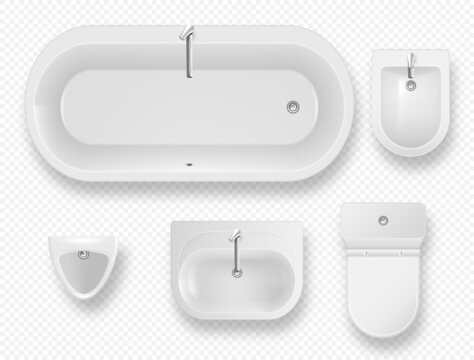 Set of bathroom equipment, modern lavatory items