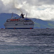 Dream holiday vacation expedition cruise on classic luxury cruiseship cruise ship liner to polar circle and Iceland