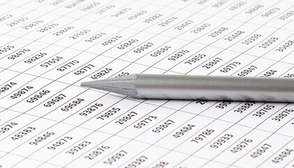 Aufkleber - Accounting document with pencil, and checking financial chart. Business concept