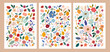 Beautiful flower collection of posters with roses, leaves, floral bouquets, flower compositions. Notebook covers