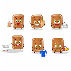 Wall Mural - A Rich gingerbread mascot design style going shopping