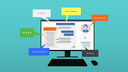 Live chat on website decktop computer