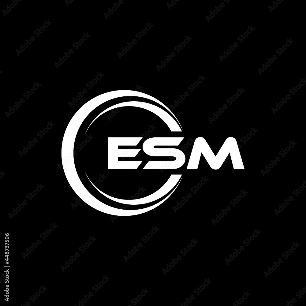 ESM letter logo design with black background in illustrator, vector ...