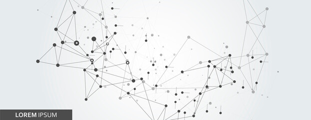 Line connect. Science technology concept. Social network. Data science technology vector background
