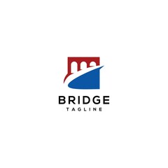 Wall Mural - Bridge logo design vector template