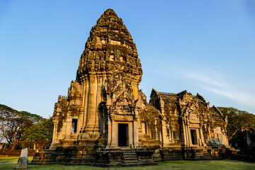 Beautiful photo of thai phimai angkor era temple ruin taken in thailand