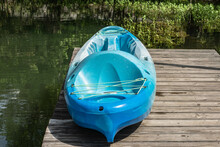 Blue Kayak On Dock